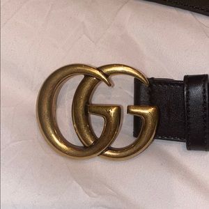GUCCI MARMONT BELT GG BRONZED GOLD